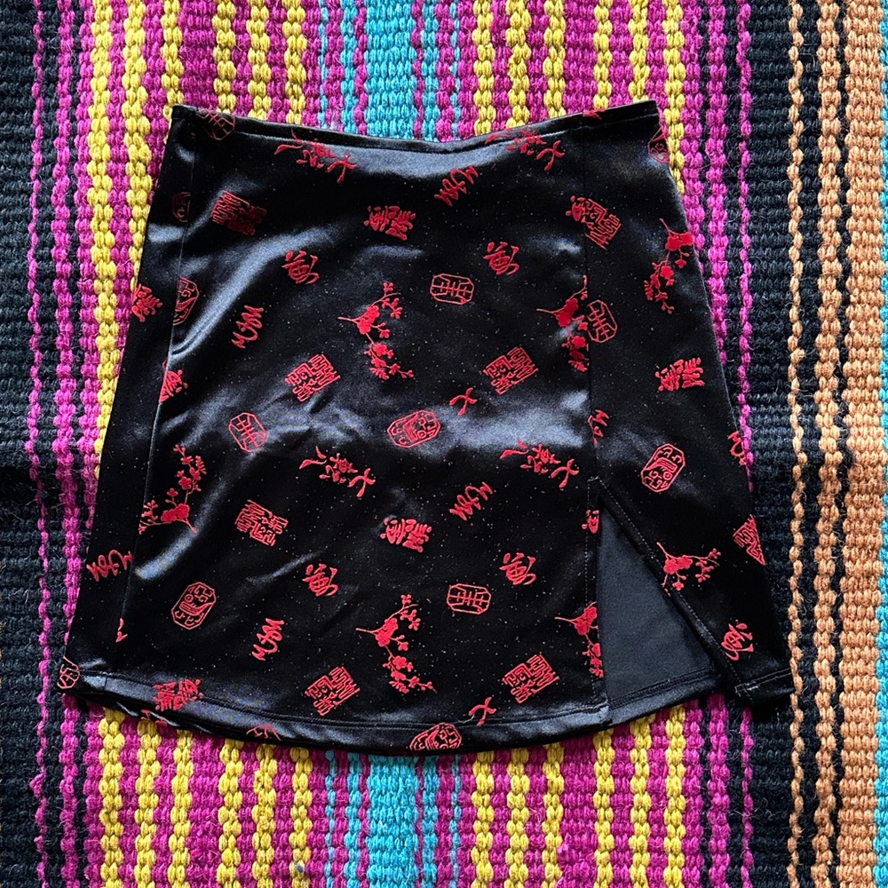 Motel Rocks Brand Black Embellished Mini Skirt